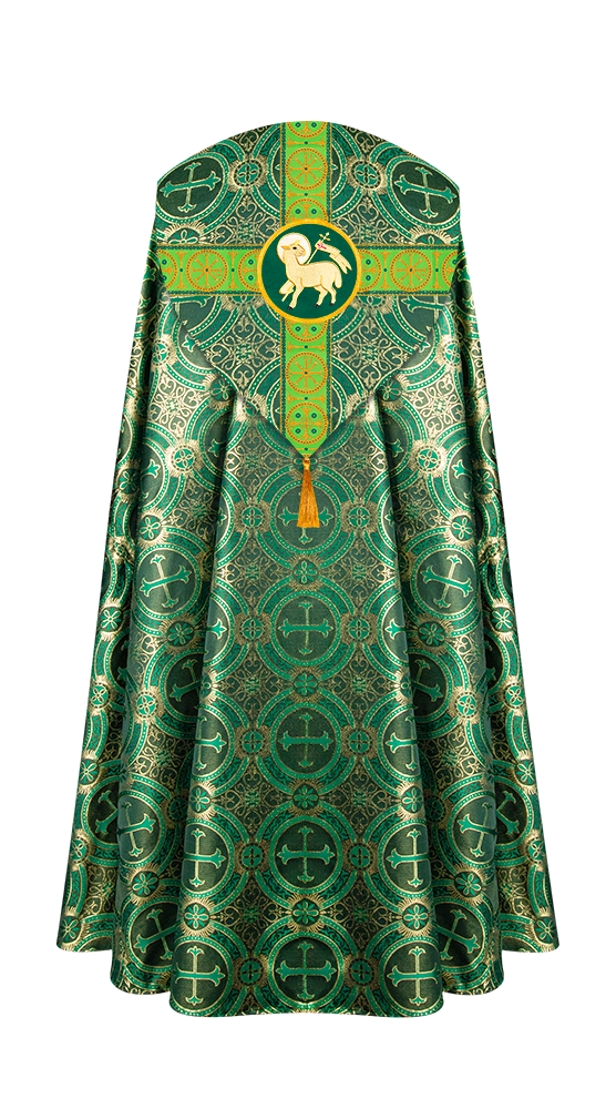 Gothic Cope Vestment with Cross Type Braided Motif