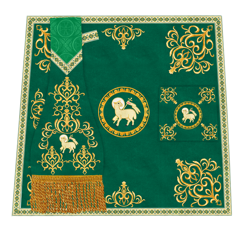 Elegant Altar Cloth with Intricate Orphrey Embroidery & Motif
