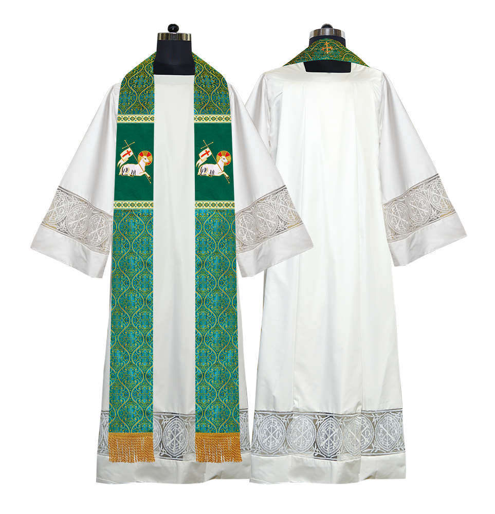 Embroidered LAMB Liturgical Clergy stole