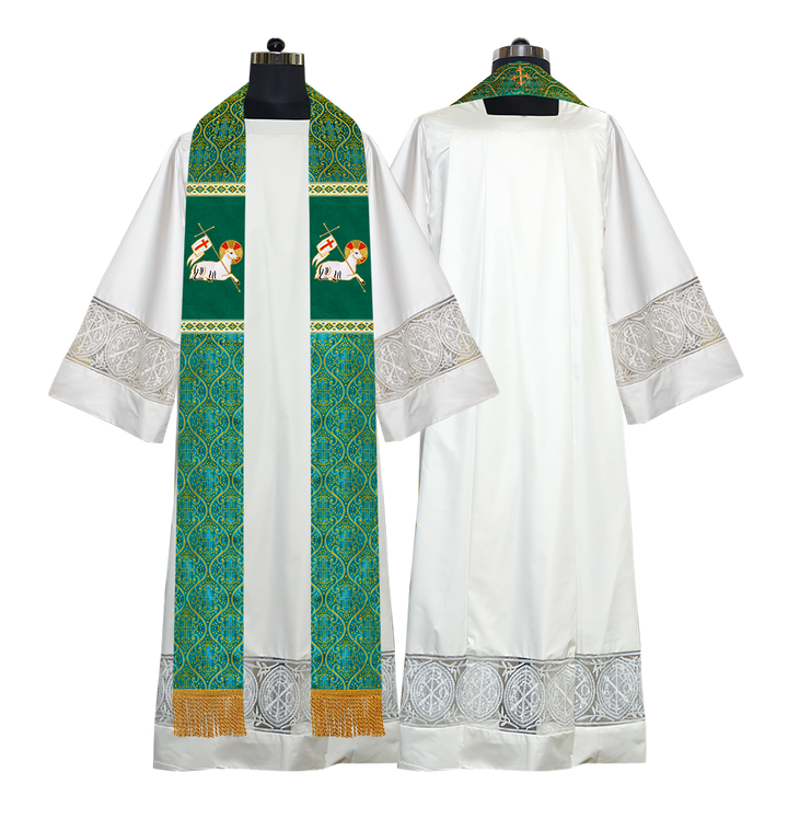 Embroidered LAMB Liturgical Clergy stole