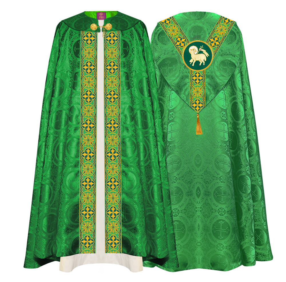 Gothic Cope Vestment with Y Type Motif and Braided Trims