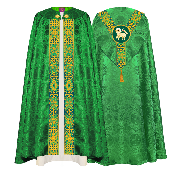 Gothic Cope Vestment with Y Type Motif and Braided Trims