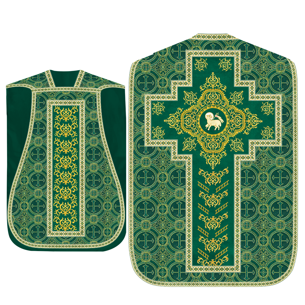 Traditional Fiddleback Vestment With Motifs and Trims