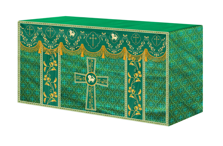 Altar Table Cloth With Floral Embroidery trims