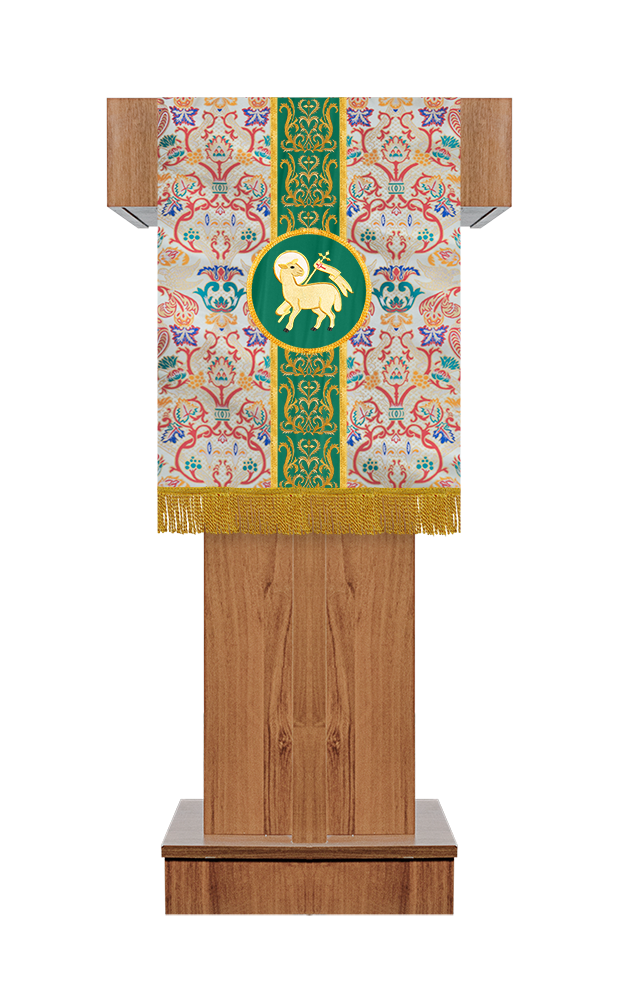 Embroidered Tapestry Pulpit/Lectern with intricate Trim