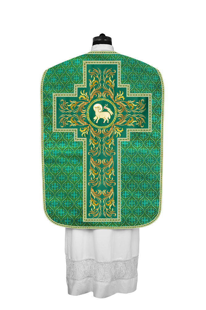 Roman Chasuble Vestment With Woven Braids and Trims