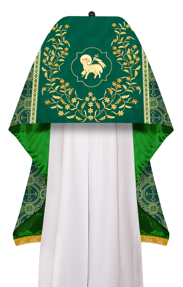 Humeral Veil Vestment with Floral Embroidered Trims