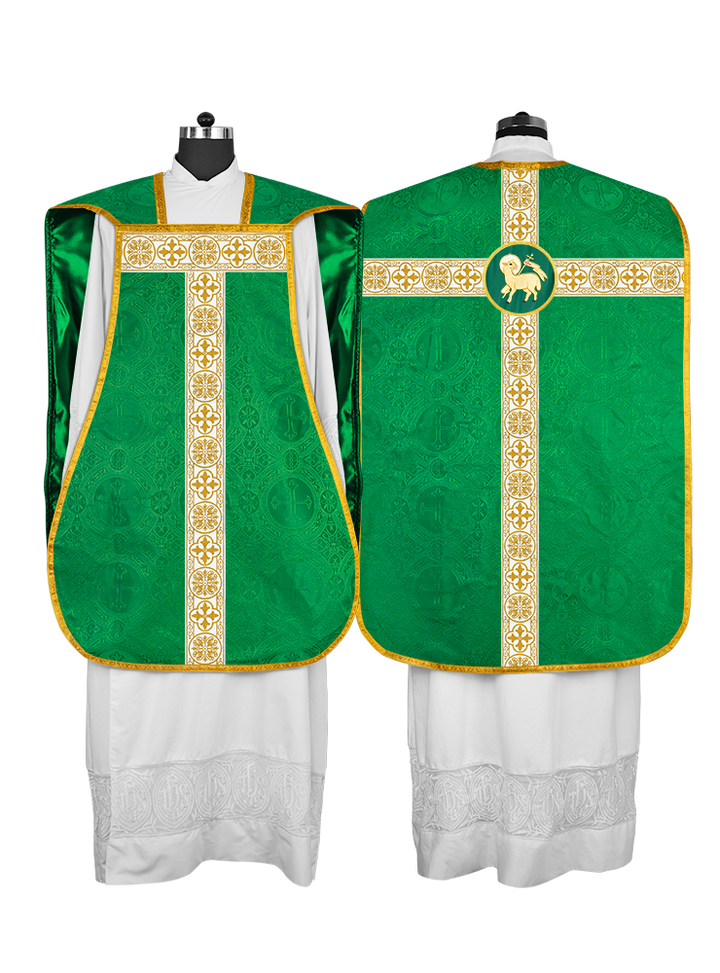 Casulla católica romana con motivo espiritual 