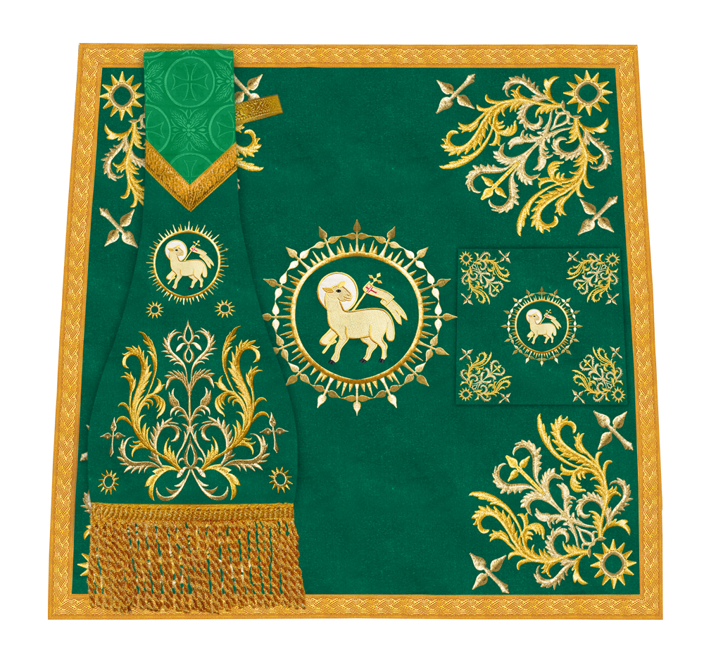 Premium Altar Mass Set with Ornate Embroidered Trims