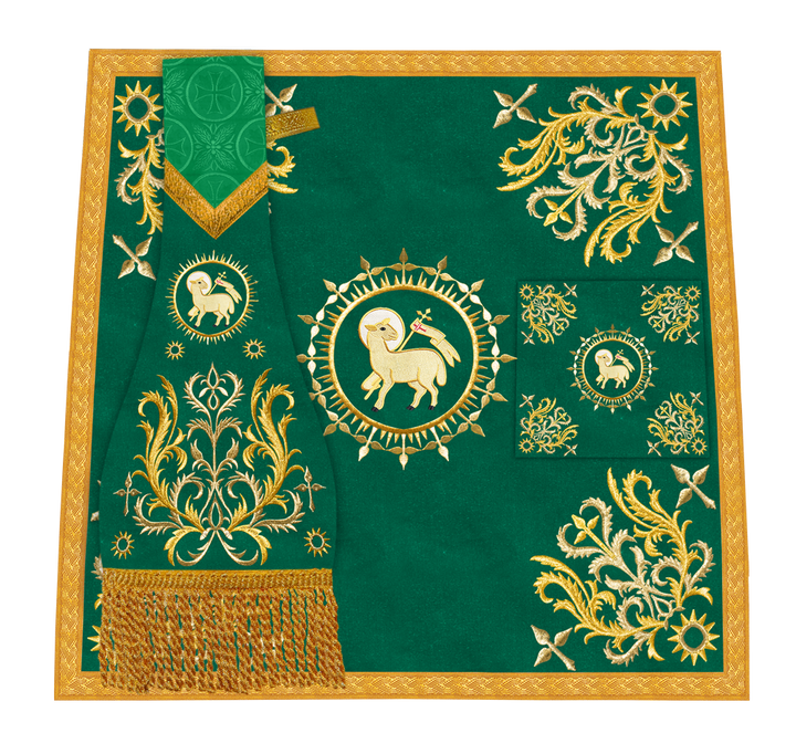 Premium Altar Mass Set with Ornate Embroidered Trims