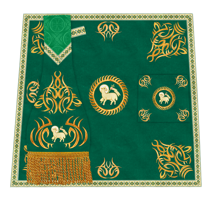 Ornate mass Set with Embroidered trims and motif
