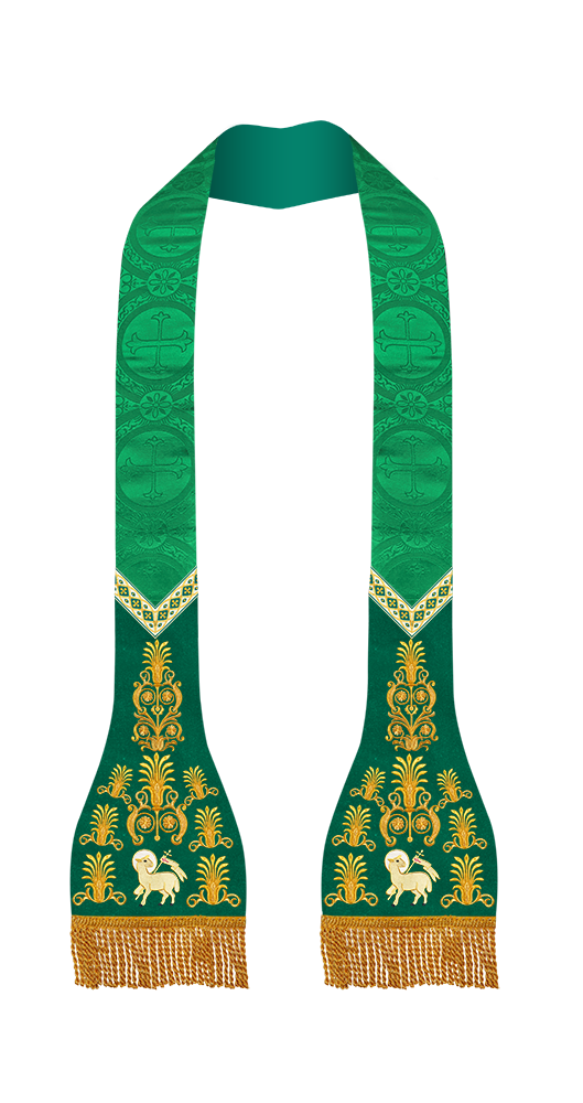 Embroidered Roman stole with Motif and trims