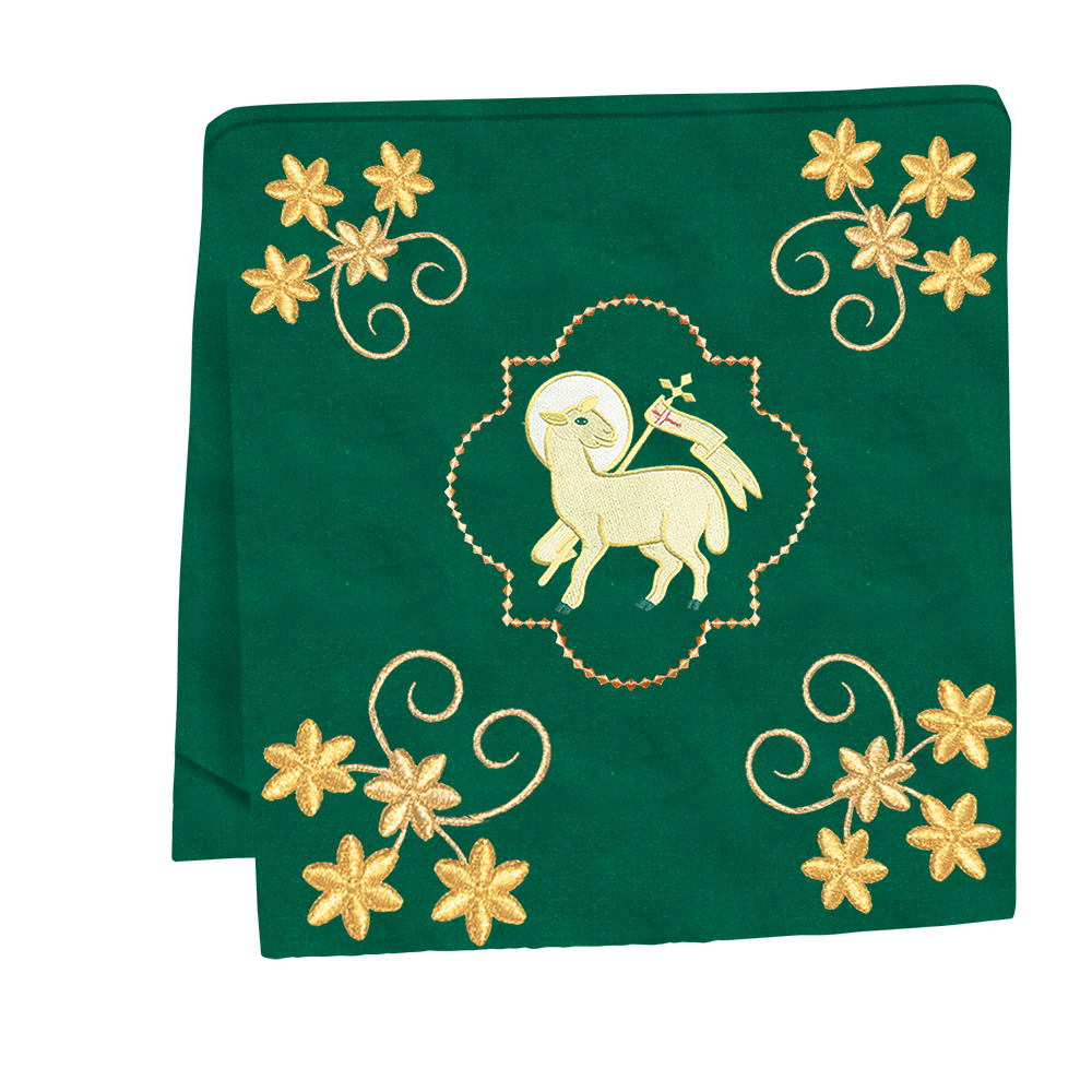 Elegant Embroidered Altar Cloth with Decorative Trim