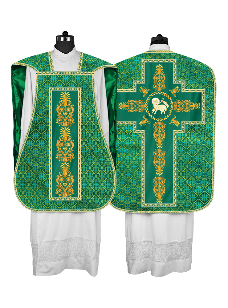 Roman Chasuble Vestments Adorned With Trims