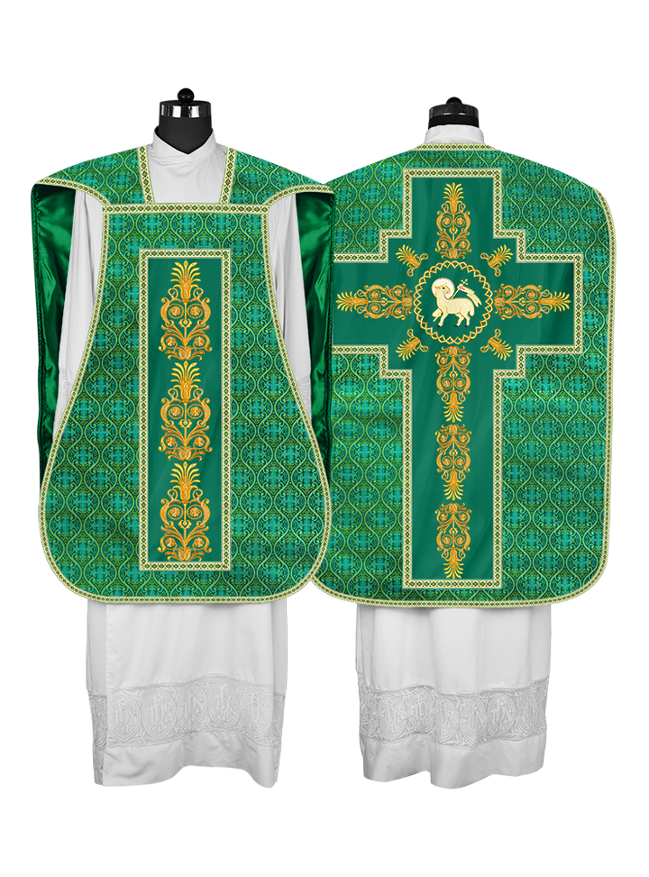 Roman Chasuble Vestments Adorned With Trims