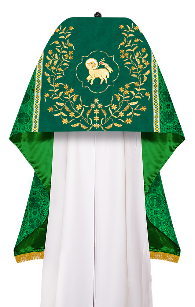 Humeral Veil Vestment with Floral Embroidered Trims