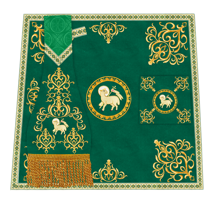 Liturgical Mass Set with Ornate Embroidery and Motif