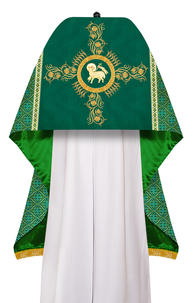 Humeral Veil Vestment with Grapes Embroidered Trims