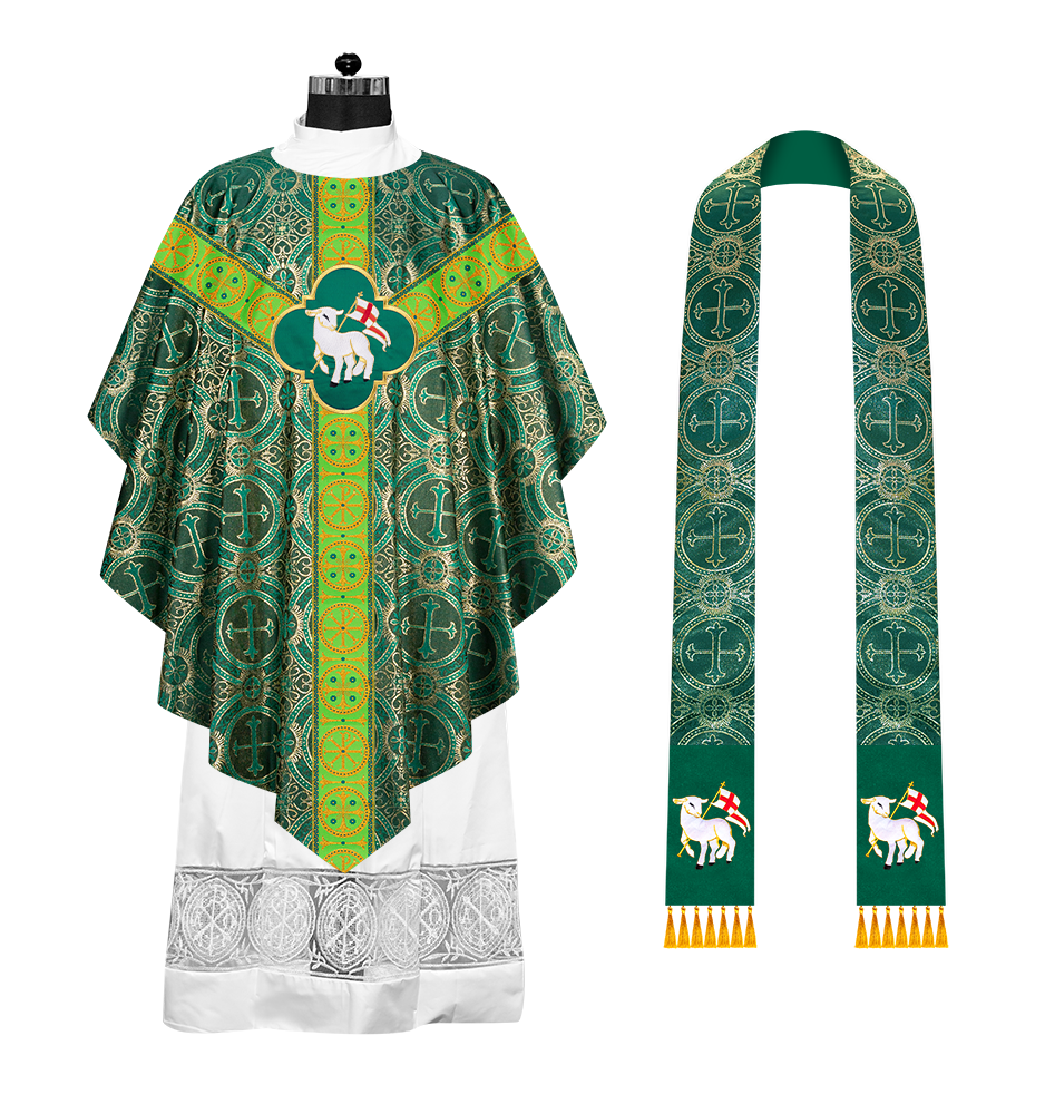 Embroidered Pugin Chasuble with Spiritual Motif