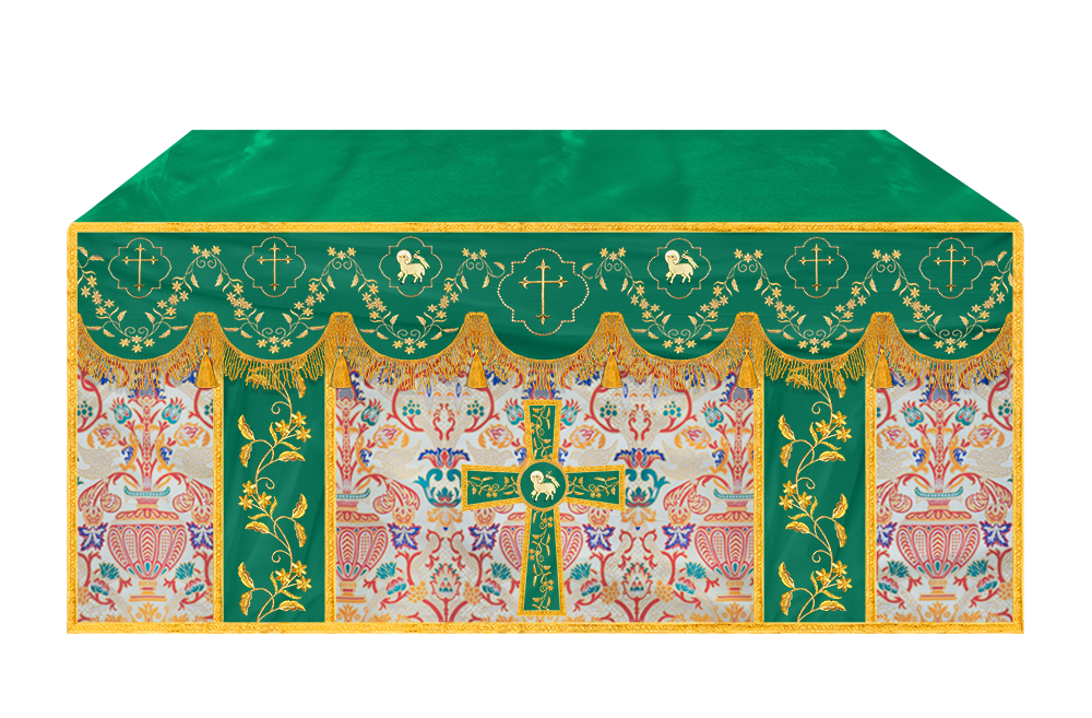 Floral Embroidery Tapestry Altar Cloth with motif