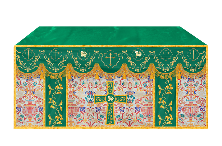 Floral Embroidery Tapestry Altar Cloth with motif