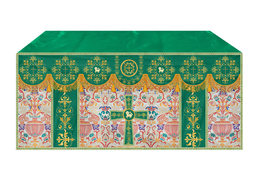 Liturgical Tapestry Altar Cloth with a Fine Embroidered Motif