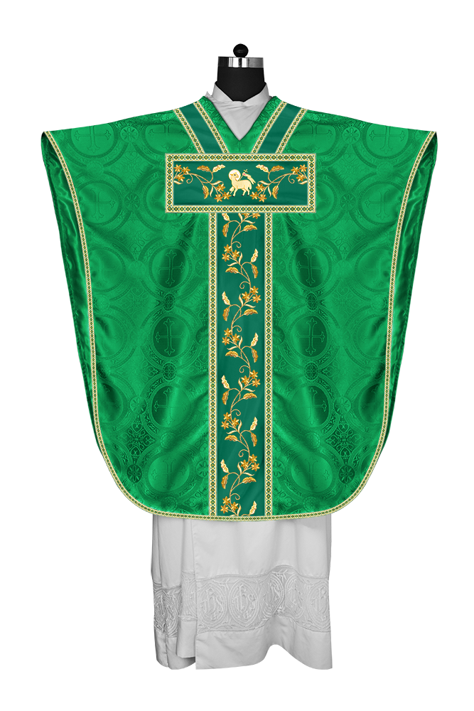 Borromean Chasuble Vestment Ornated With Floral Design and Trims