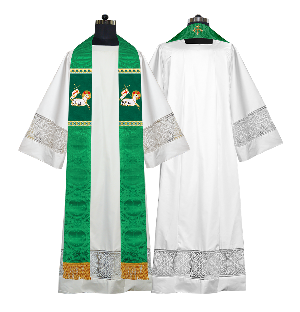 Embroidered LAMB Liturgical Clergy stole