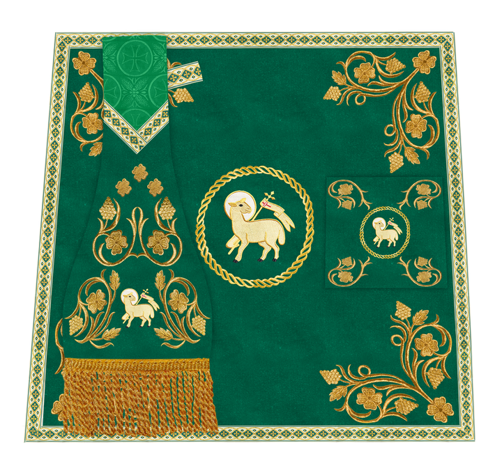 Elegant Embroidered Mass Set with Grapes Design