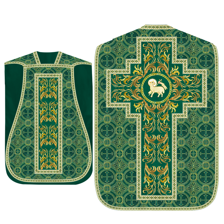 Roman Chasuble Vestment With Woven Braids and Trims