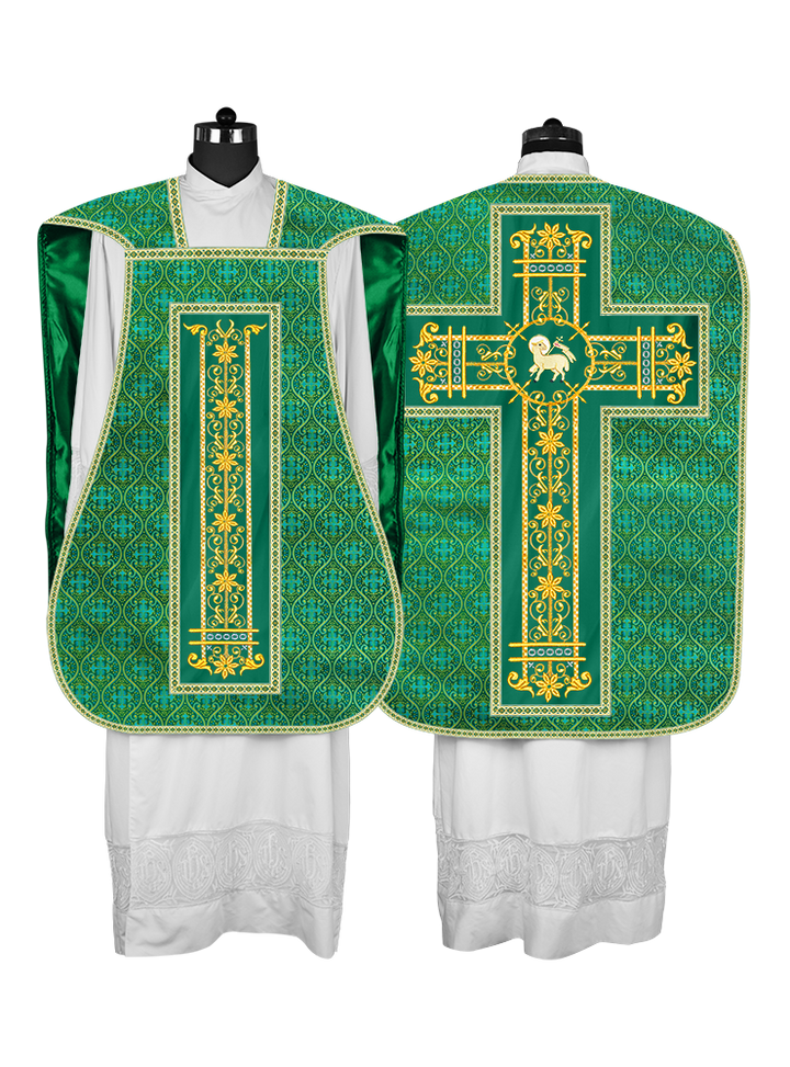 Roman Chasuble Vestment Enhanced With Orphrey and Trims