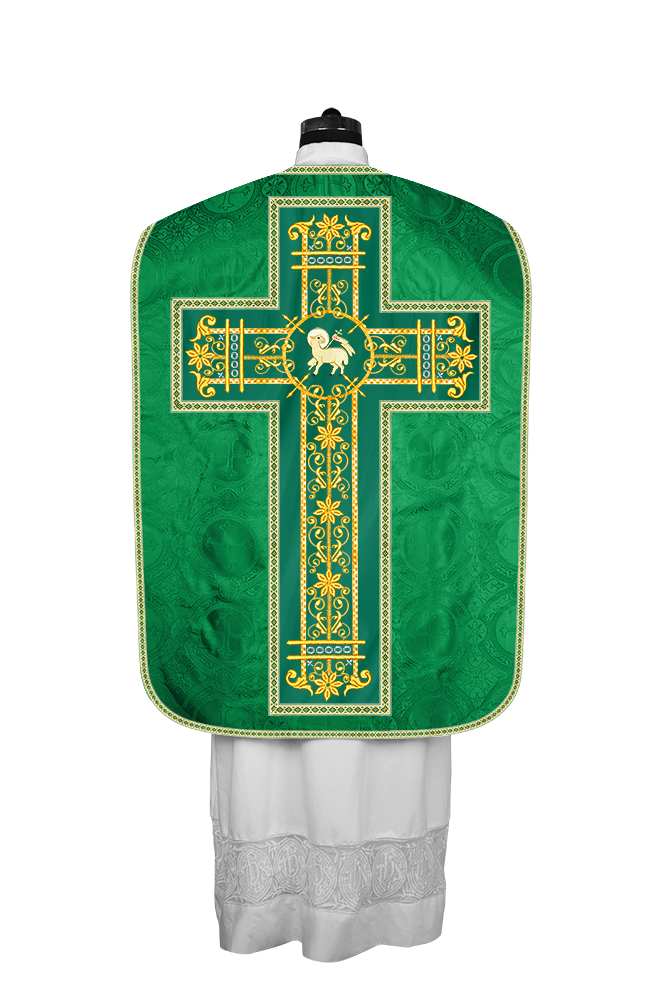 Roman Chasuble Vestment Enhanced With Orphrey and Trims