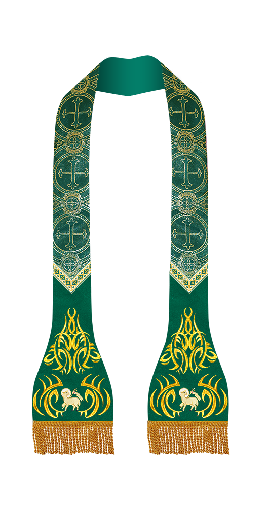 Set of Four Liturgical Roman Stole with Trims