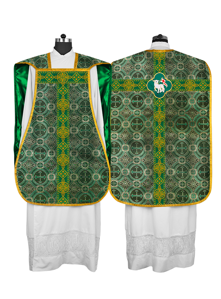 Vestimentas de casulla romana con orfebrería trenzada 