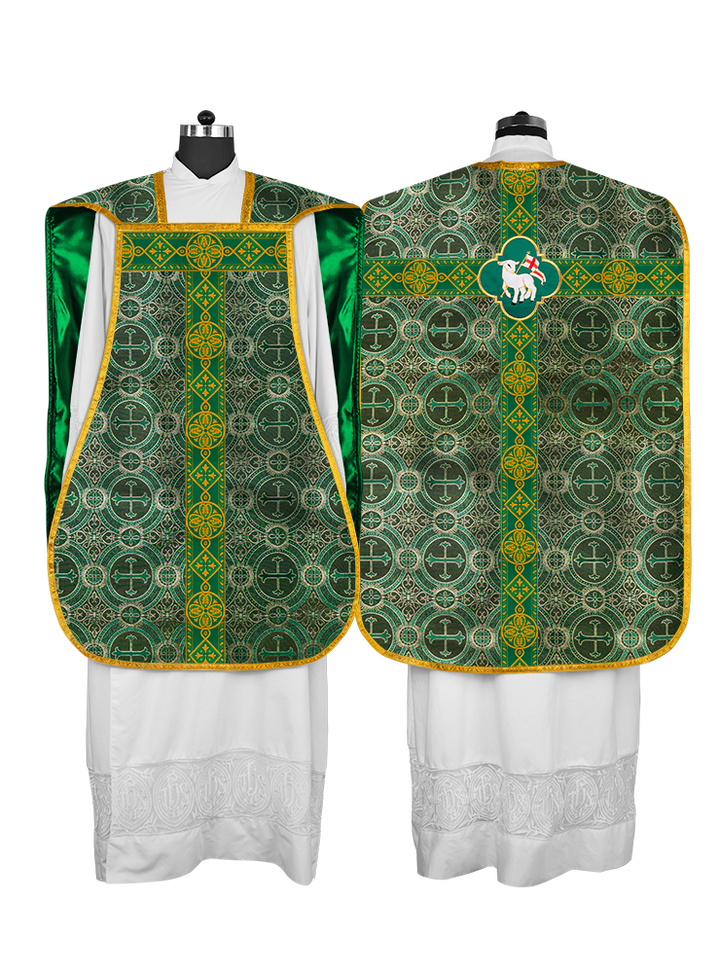 Vestimentas de casulla romana con orfebrería trenzada 