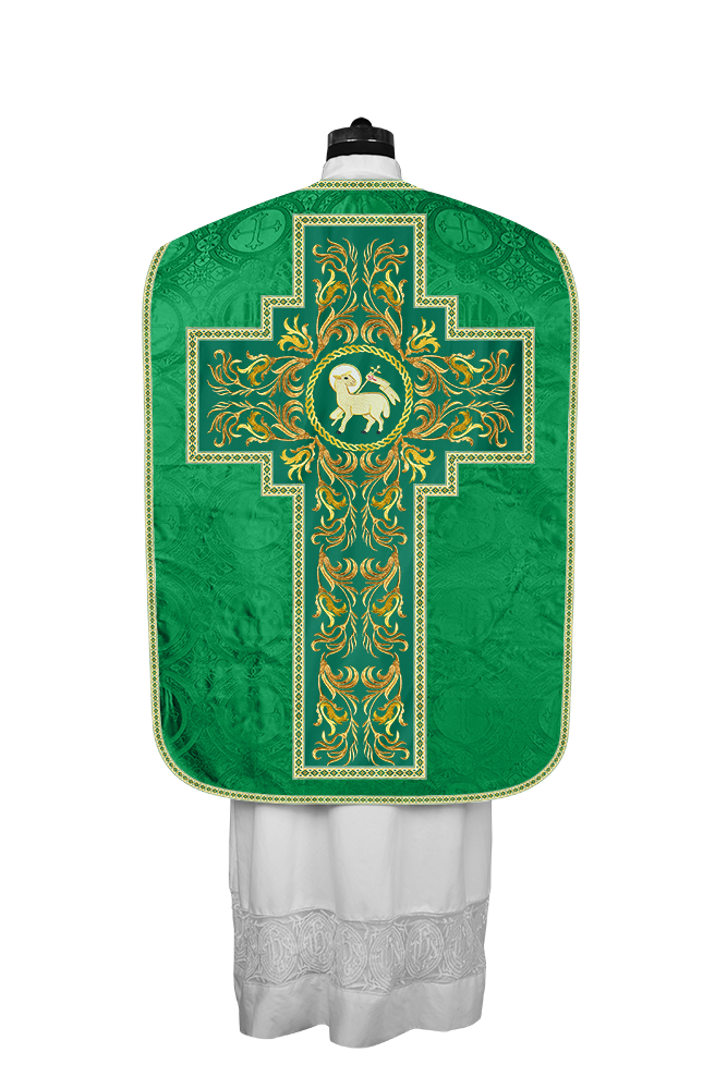 Roman Chasuble Vestment With Woven Braids and Trims
