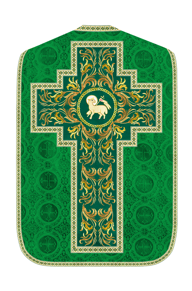 Roman Chasuble Vestment With Woven Braids and Trims