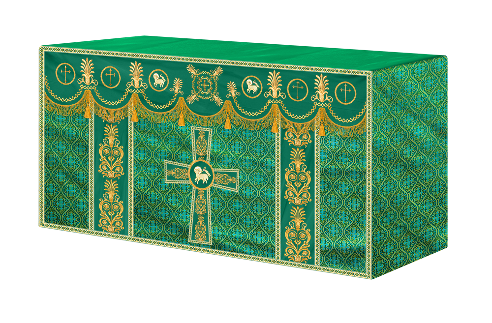 Altar Cloth with Embroidered Motif and Trims