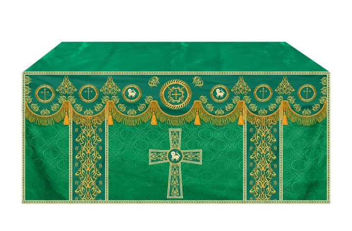 Church Altar Frontal with Ornate Embroidery & Spiritual Motifs