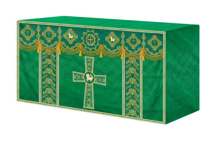 Elegant Altar Cloth with Intricate Orphrey Embroidery & Motif