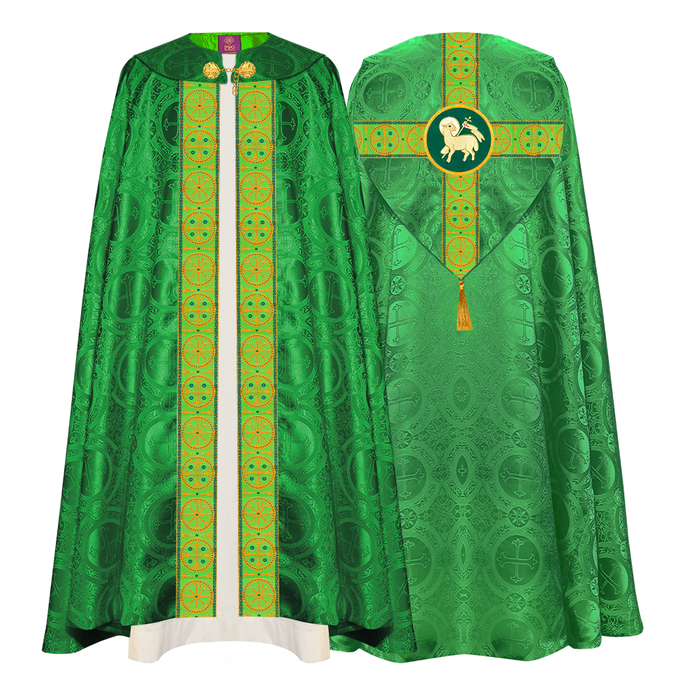 Gothic Cope Vestment with Cross Type Braided Motif