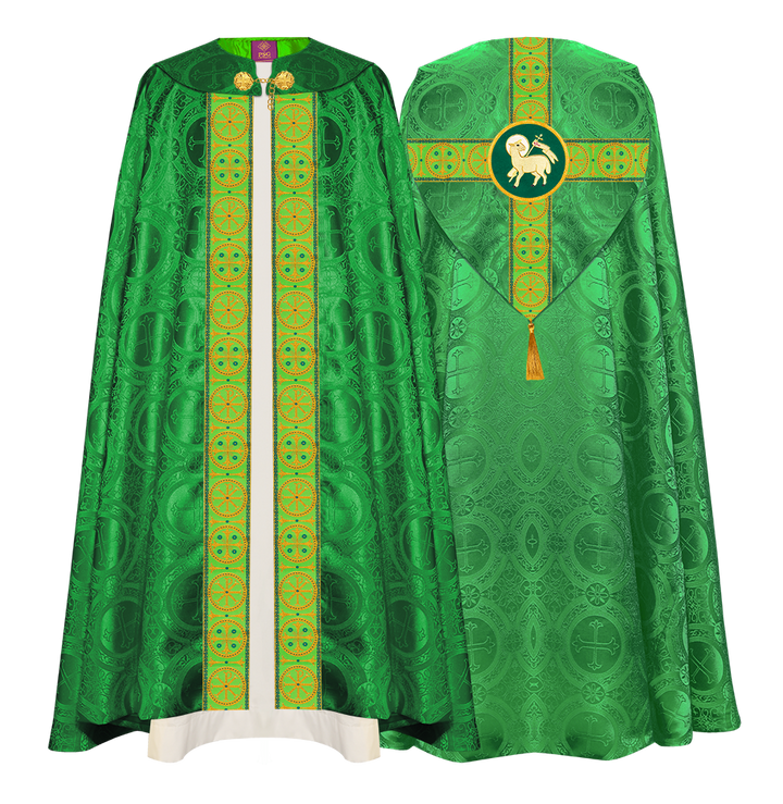 Gothic Cope Vestment with Cross Type Braided Motif