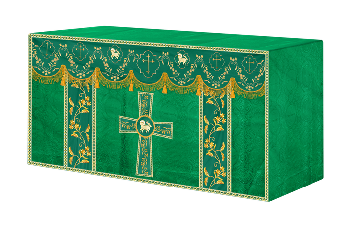 Altar Table Cloth With Floral Embroidery trims