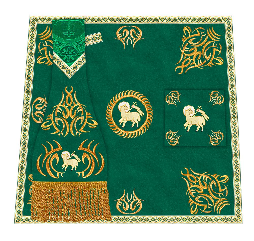 Borromean Chasuble Vestment With Braided Orphrey and Trims