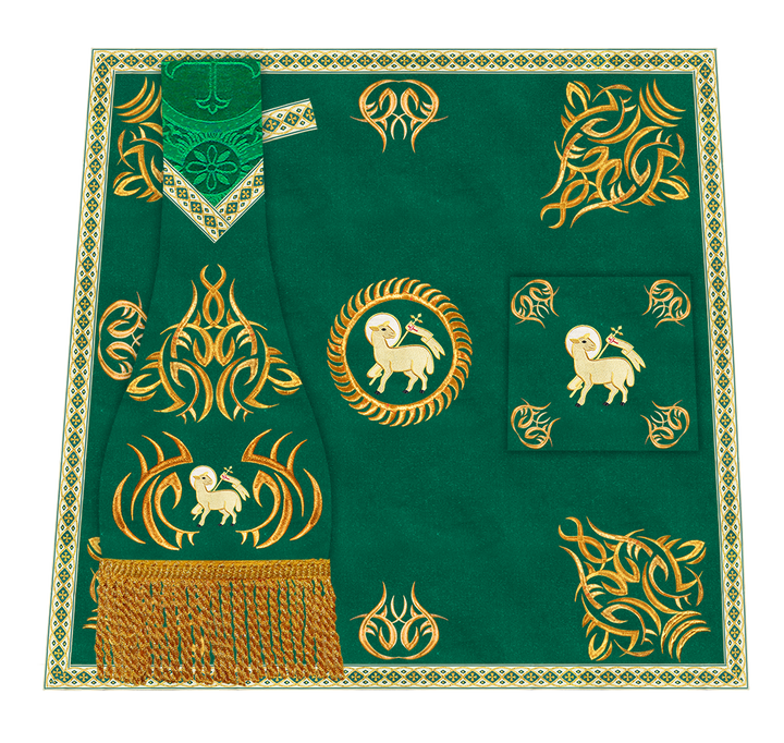 Borromean Chasuble Vestment With Braided Orphrey and Trims