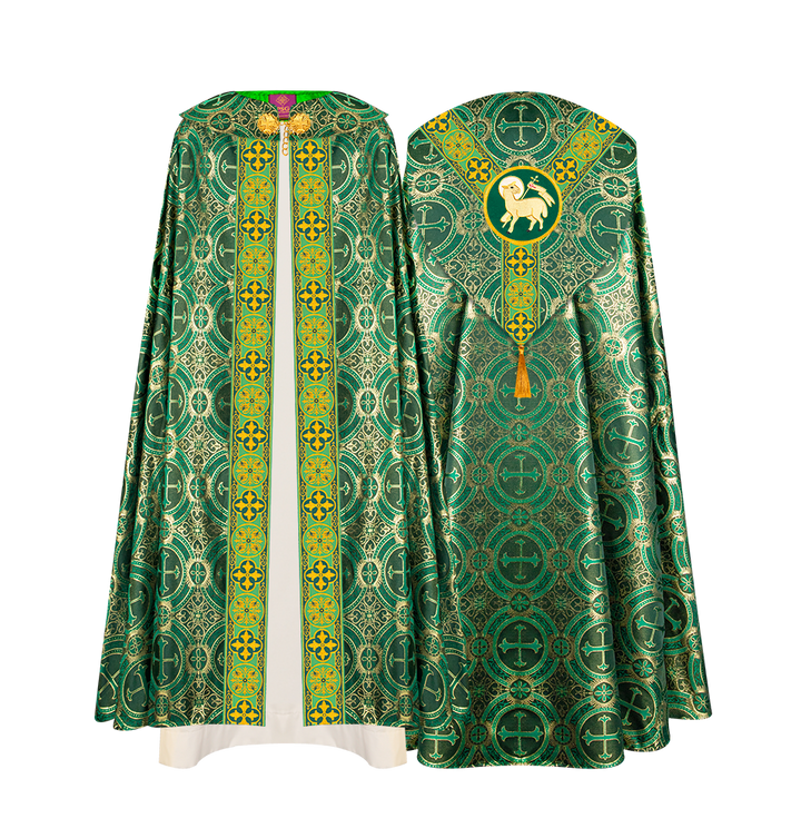 Gothic Cope Vestment with Y Type Motif and Braided Trims