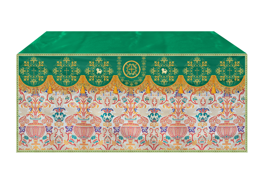 Liturgical Tapestry Altar Cloth with a Fine Embroidered Motif