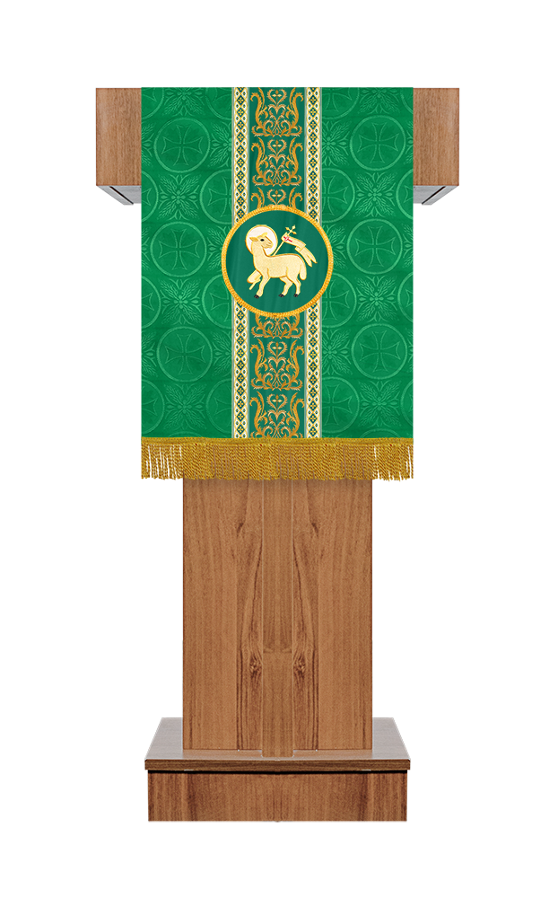 Liturgical Pulpit Cloth with Intricate Orphrey and Motif