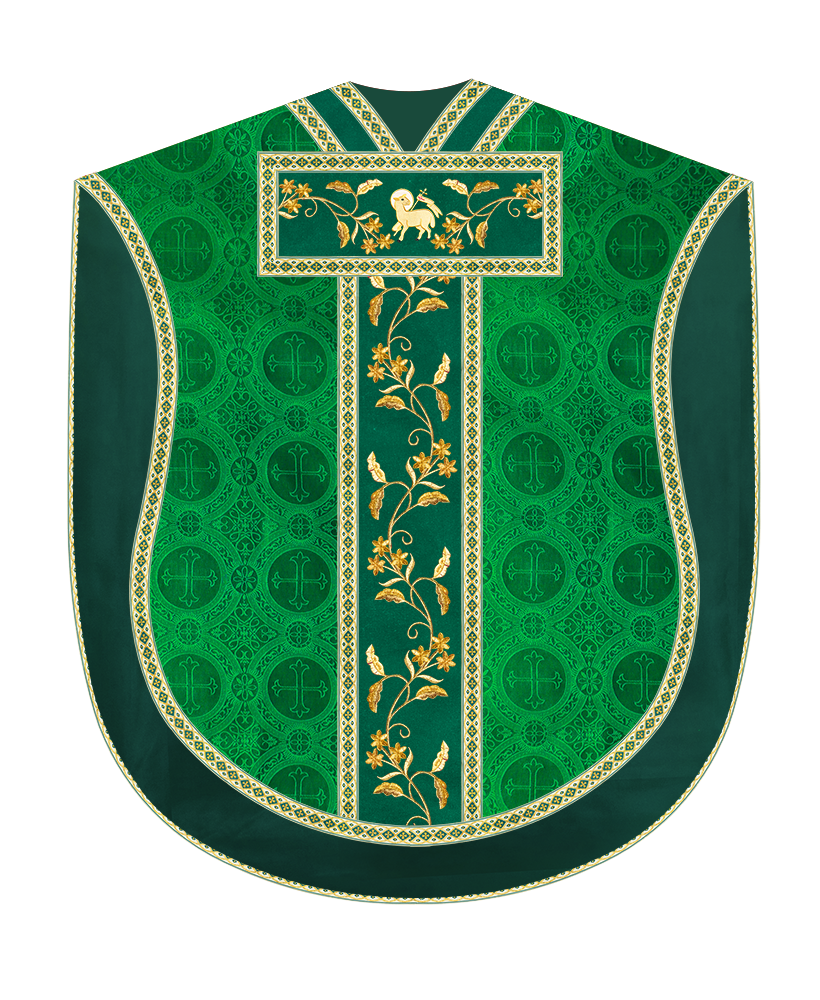 Borromean Chasuble Vestment Ornated With Floral Design and Trims