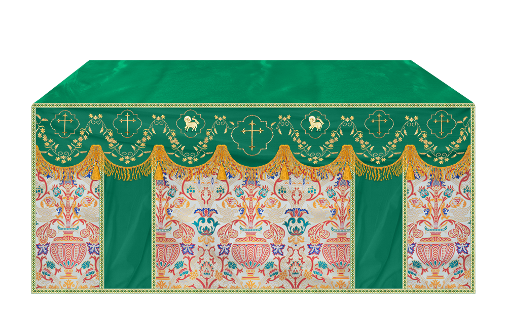 Tapestry Altar Cloth Adorned with Intricate Embroidery